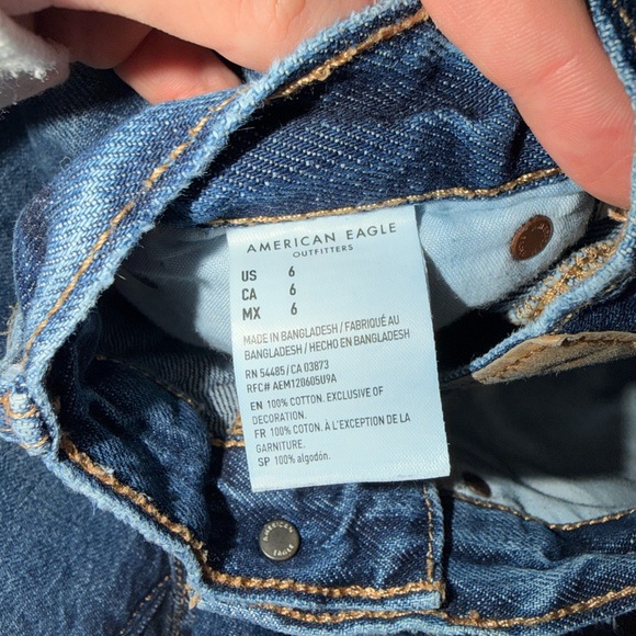 American Eagle Outfitters Blue Distressed Jean Shorts - Picture 4 of 4